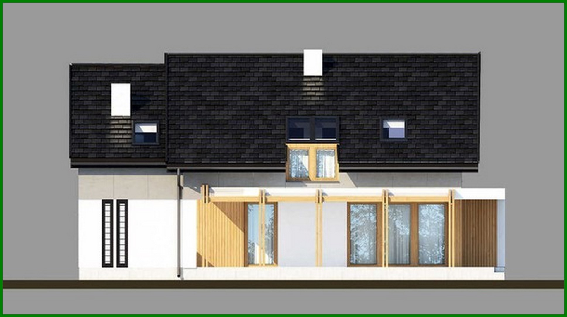 Galería de visualizaciones - Encantadora casa residencial con columnas de madera