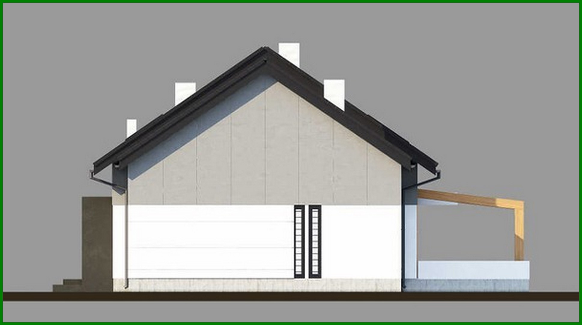 Galería de visualizaciones - Encantadora casa residencial con columnas de madera