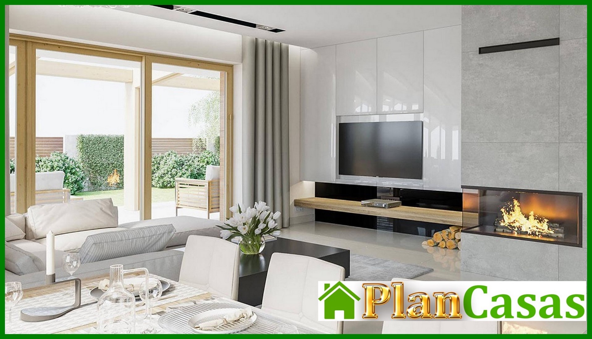 Galería de visualizaciones - Encantadora casa residencial con columnas de madera