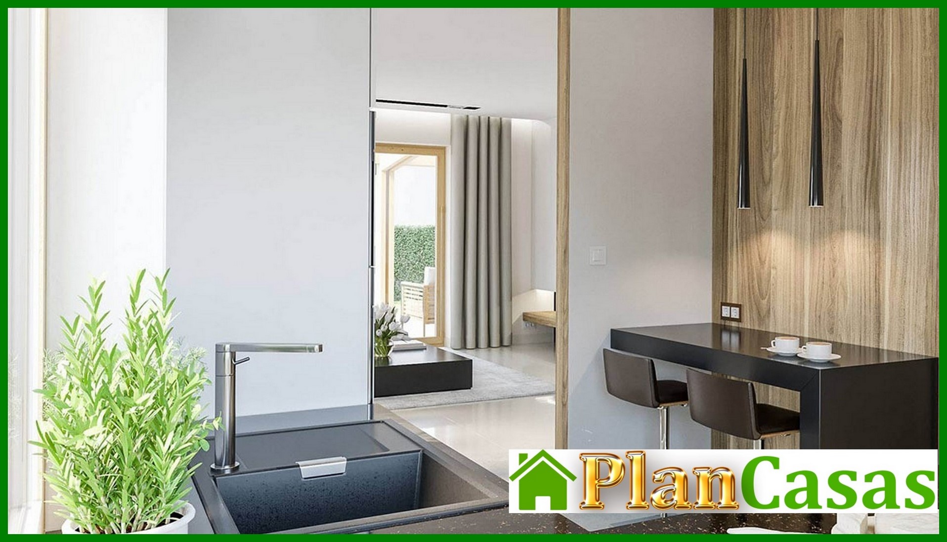 Galería de visualizaciones - Encantadora casa residencial con columnas de madera