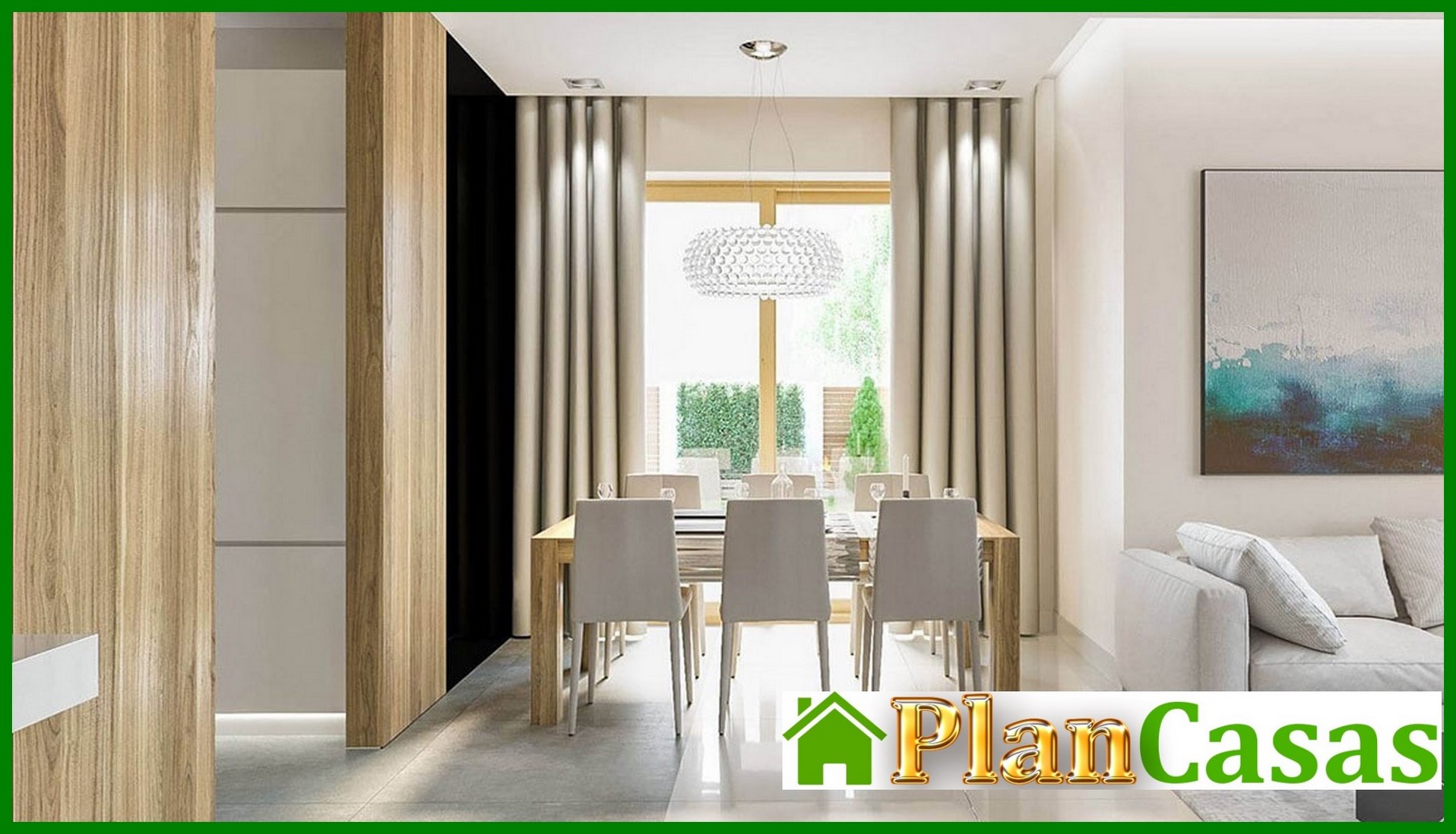 Galería de visualizaciones - Encantadora casa residencial con columnas de madera