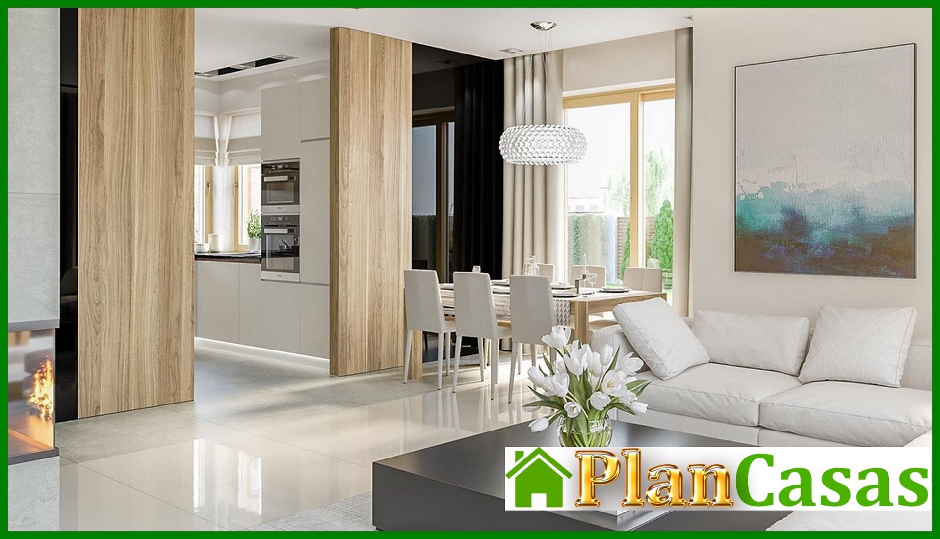 Galería de visualizaciones - Encantadora casa residencial con columnas de madera