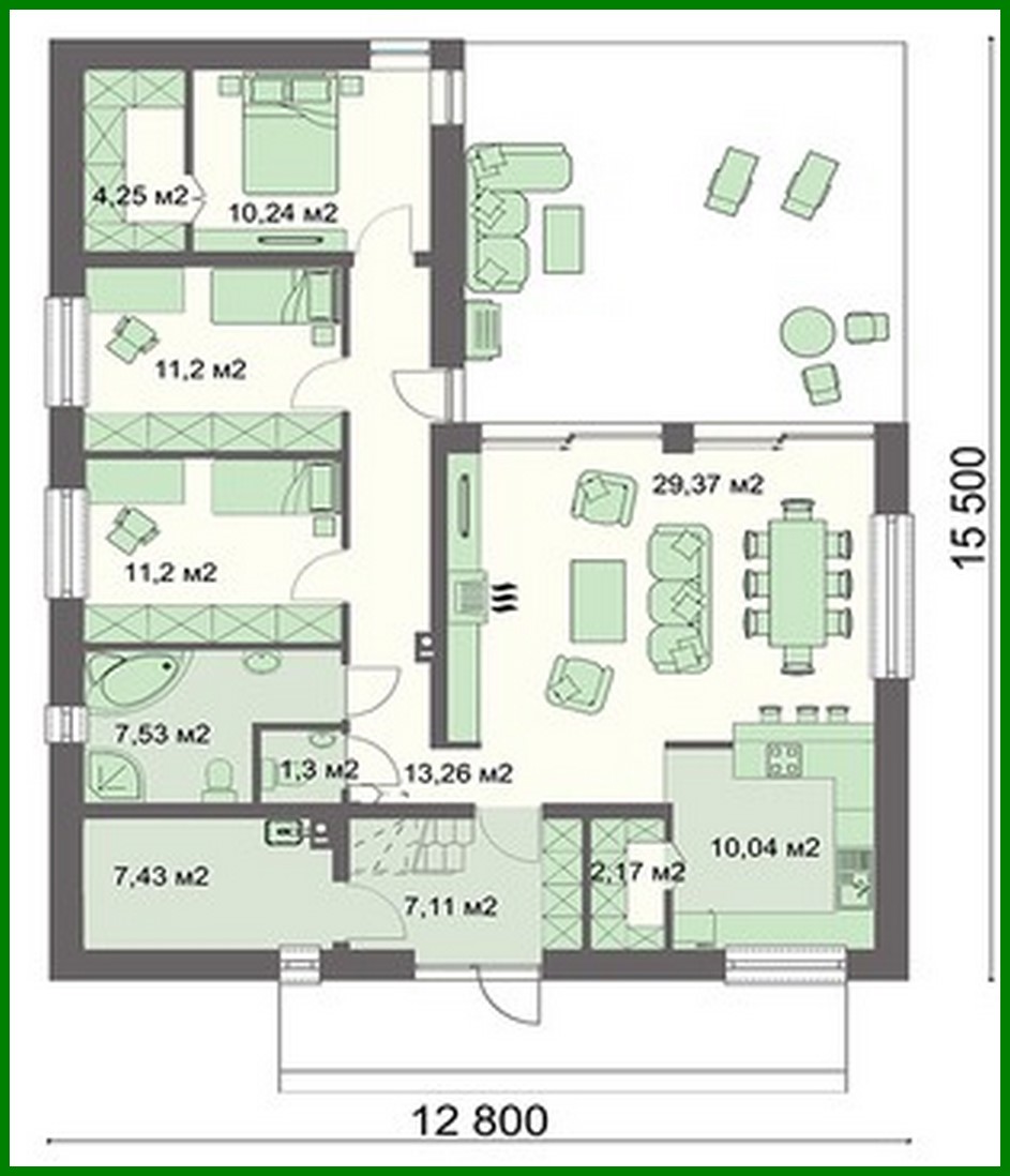 Galería de visualizaciones - Casa residencial presentable con una veranda semicerrada