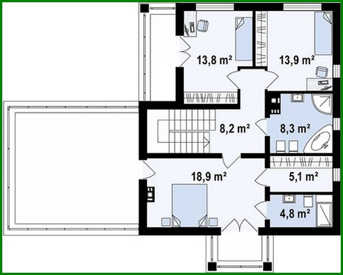 Galería de visualizaciones - Pequeña casa de dos plantas con garaje anexo