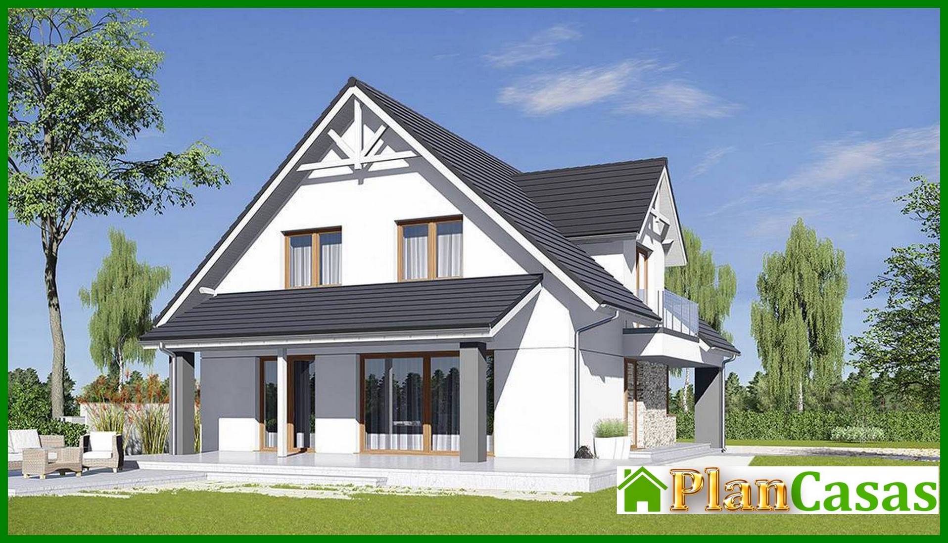 Residential building with a spacious garage and three bedrooms