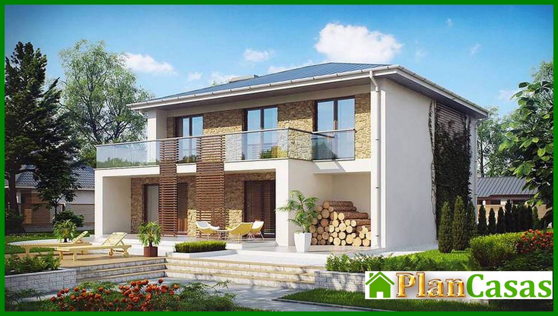 Visualization gallery - Two-story house with a spacious terrace