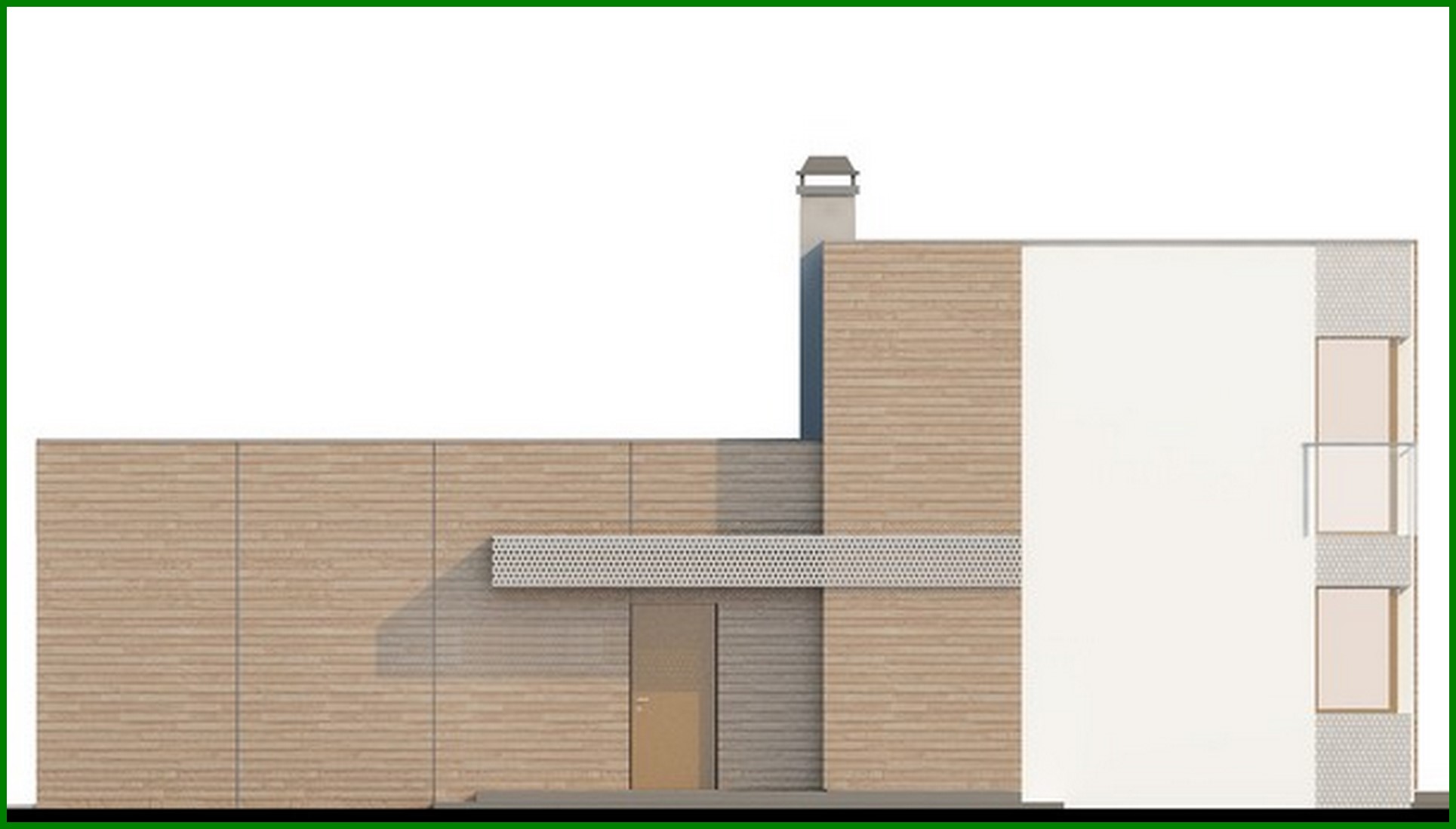 Galería de visualizaciones - Proyecto de una casa modernista de dos plantas con una terraza sobre el garaje