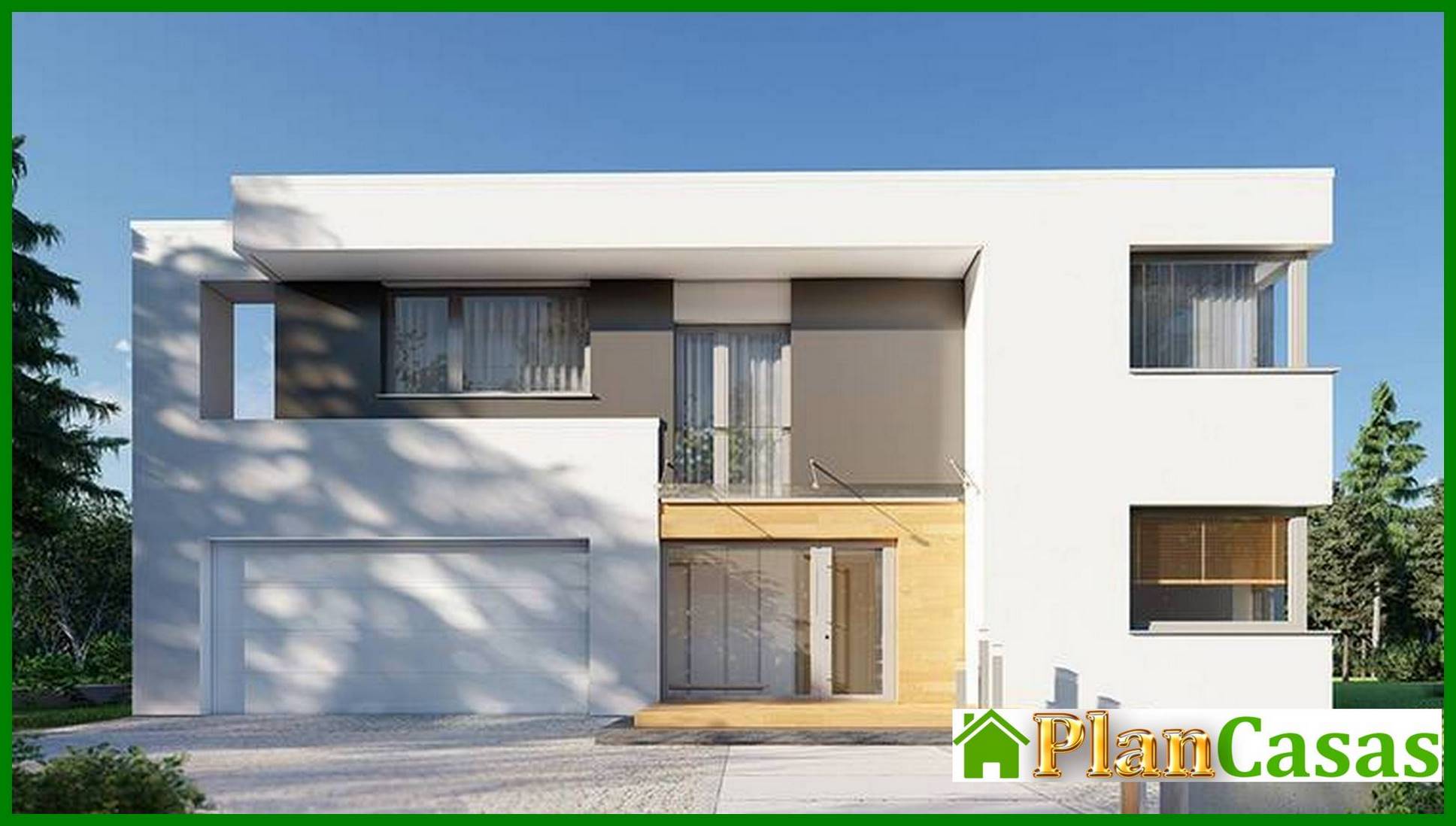 Galería de visualizaciones - Casa de dos plantas con sala común en la segunda planta