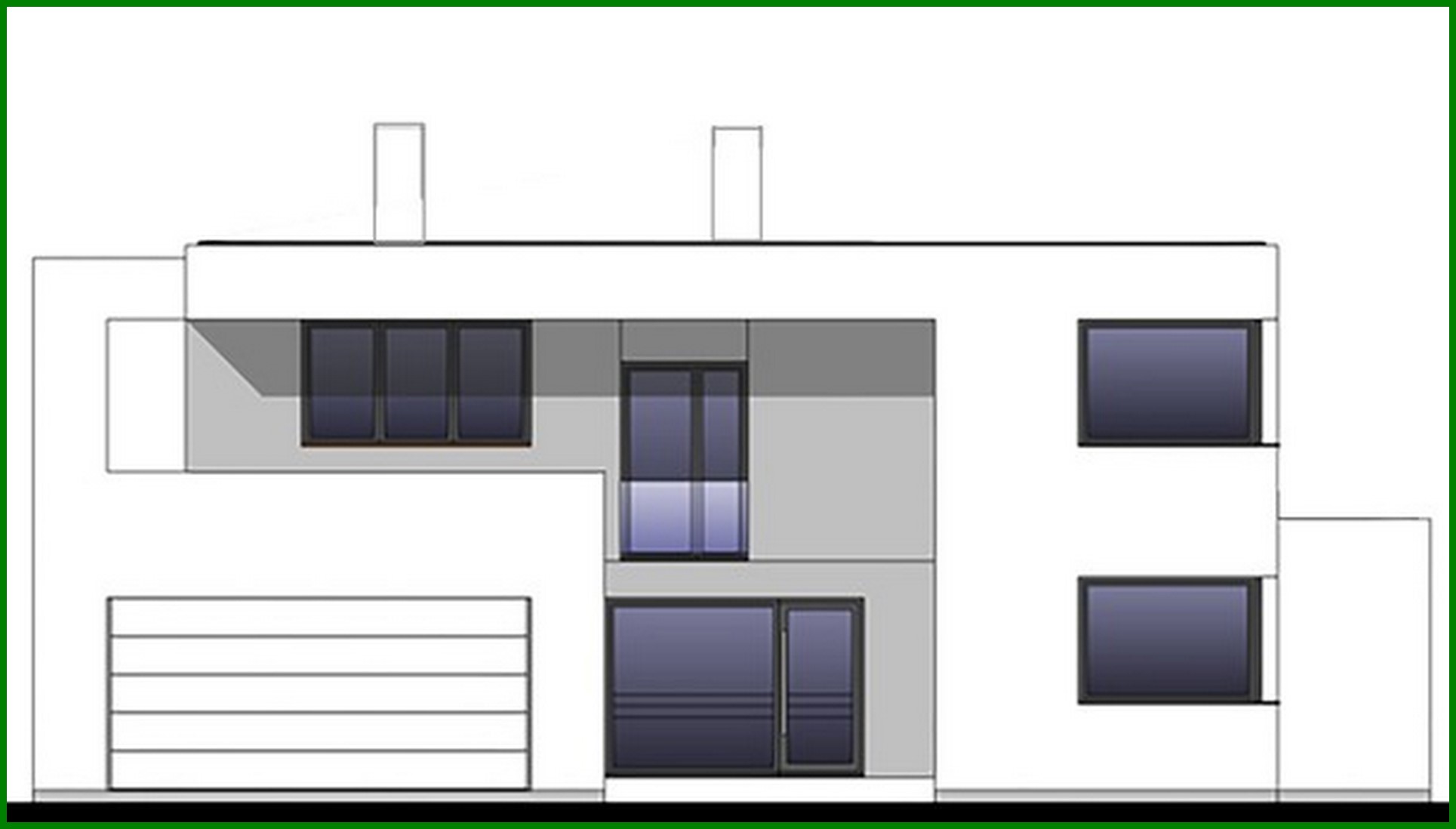 Galería de visualizaciones - Casa de dos plantas con sala común en la segunda planta