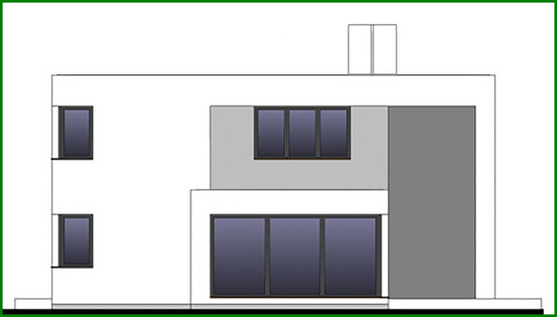 Galería de visualizaciones - Casa de dos plantas con sala común en la segunda planta