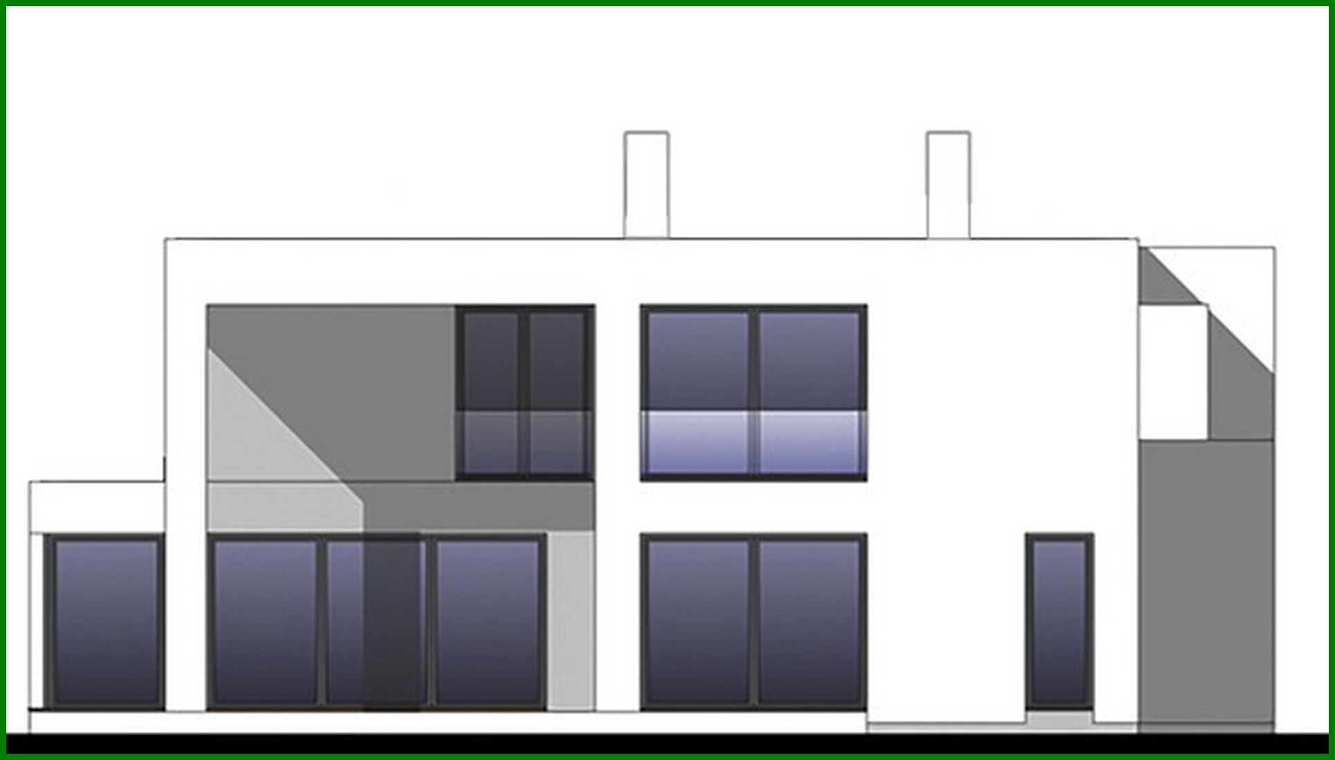 Galería de visualizaciones - Casa de dos plantas con sala común en la segunda planta