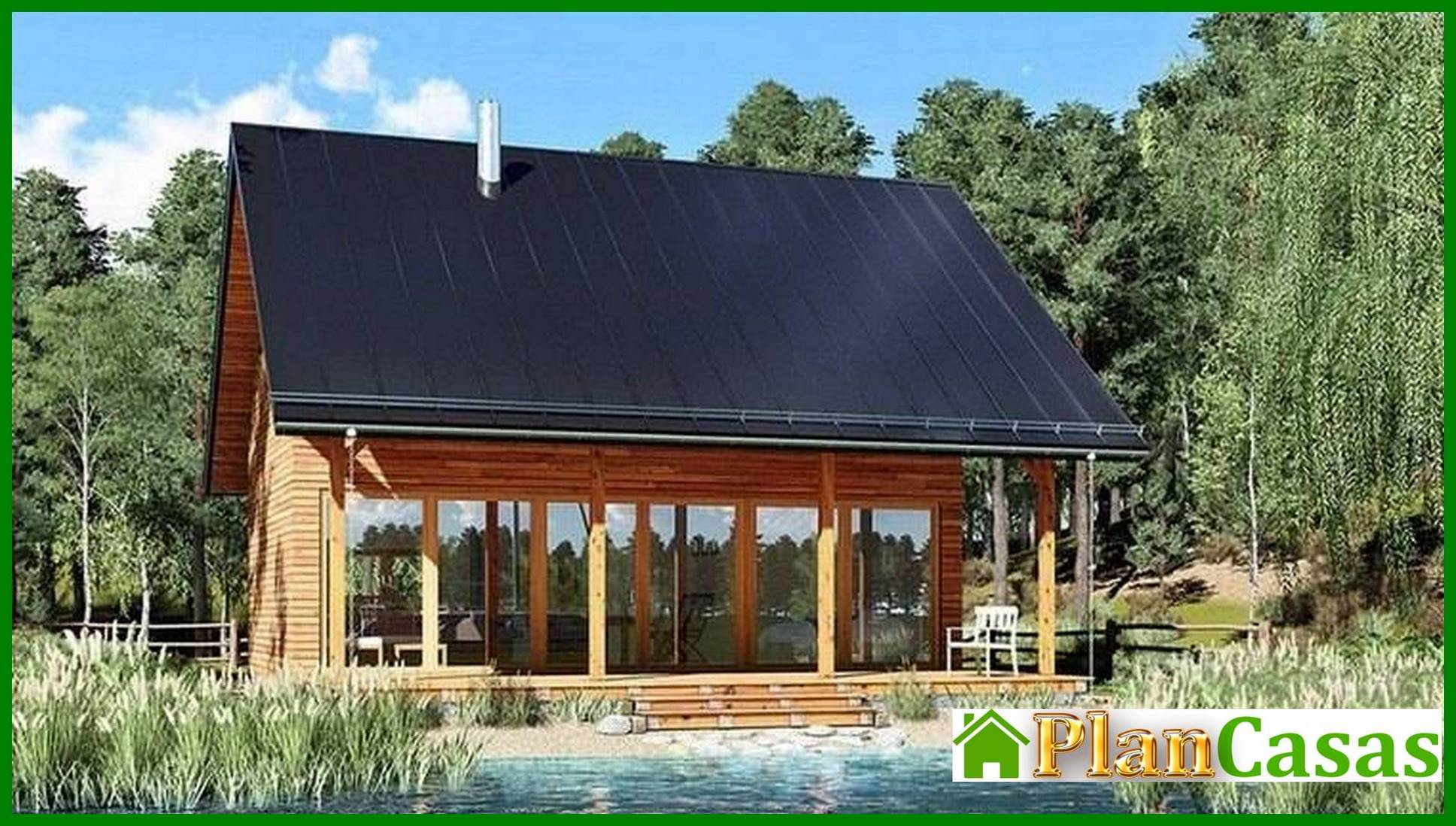 Casa de campo decorada con madera