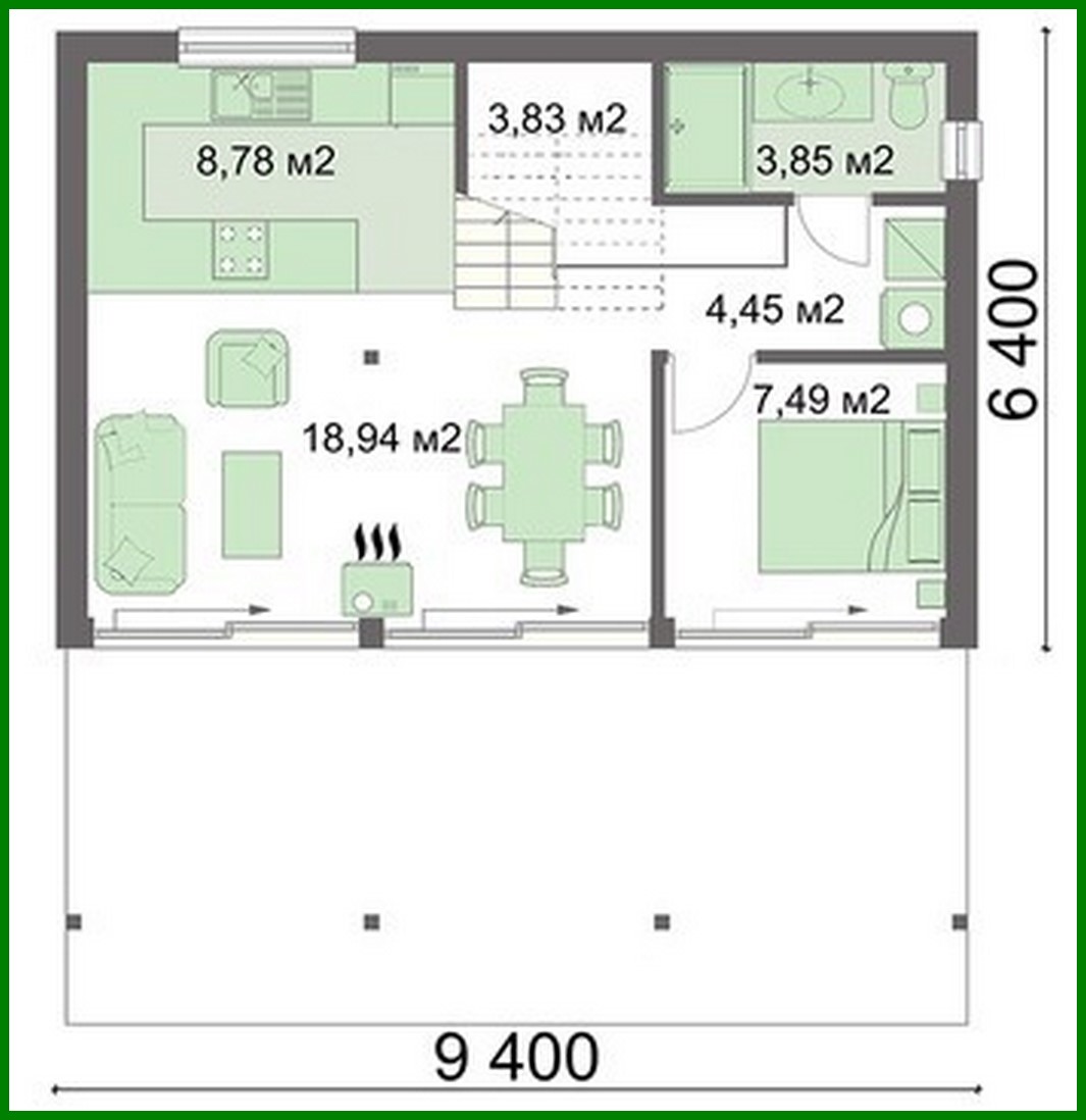 Galería de visualizaciones - Casa de campo decorada con madera