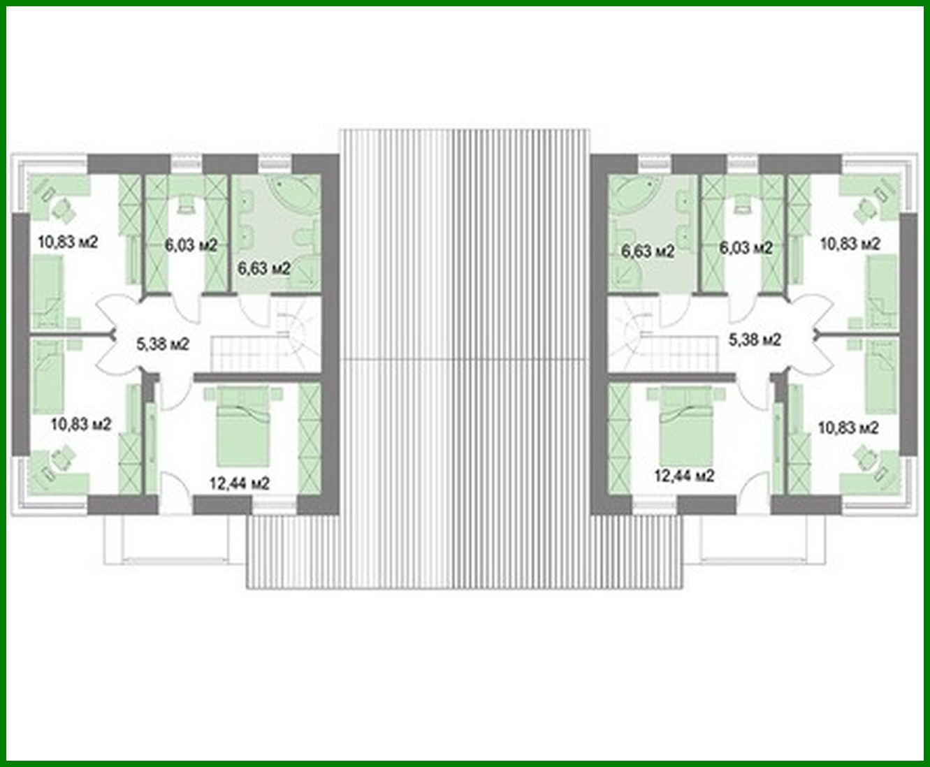 Visualization gallery - Townhouse with spacious living rooms and offices