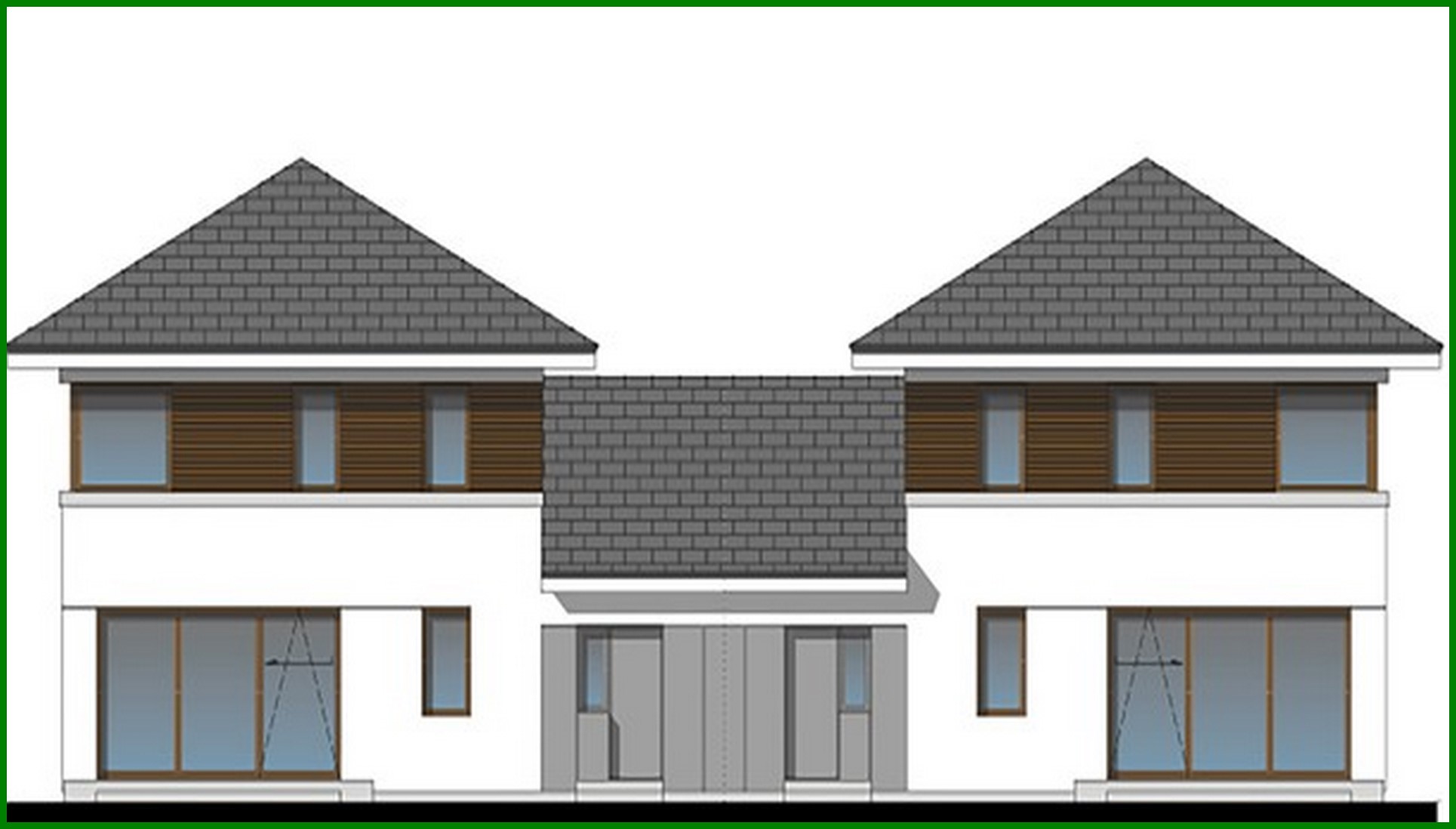 Visualization gallery - Townhouse with spacious living rooms and offices