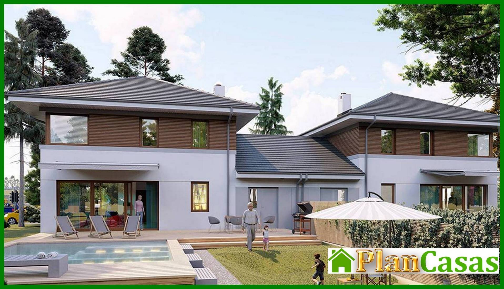 Visualization gallery - Townhouse with spacious living rooms and offices