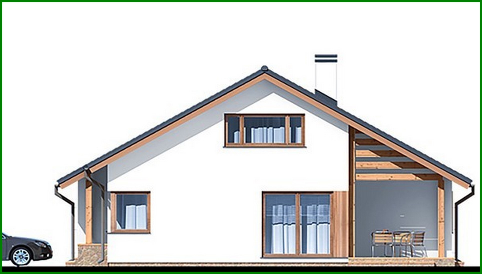 Galería de visualizaciones - Casa moderna con ático y garaje