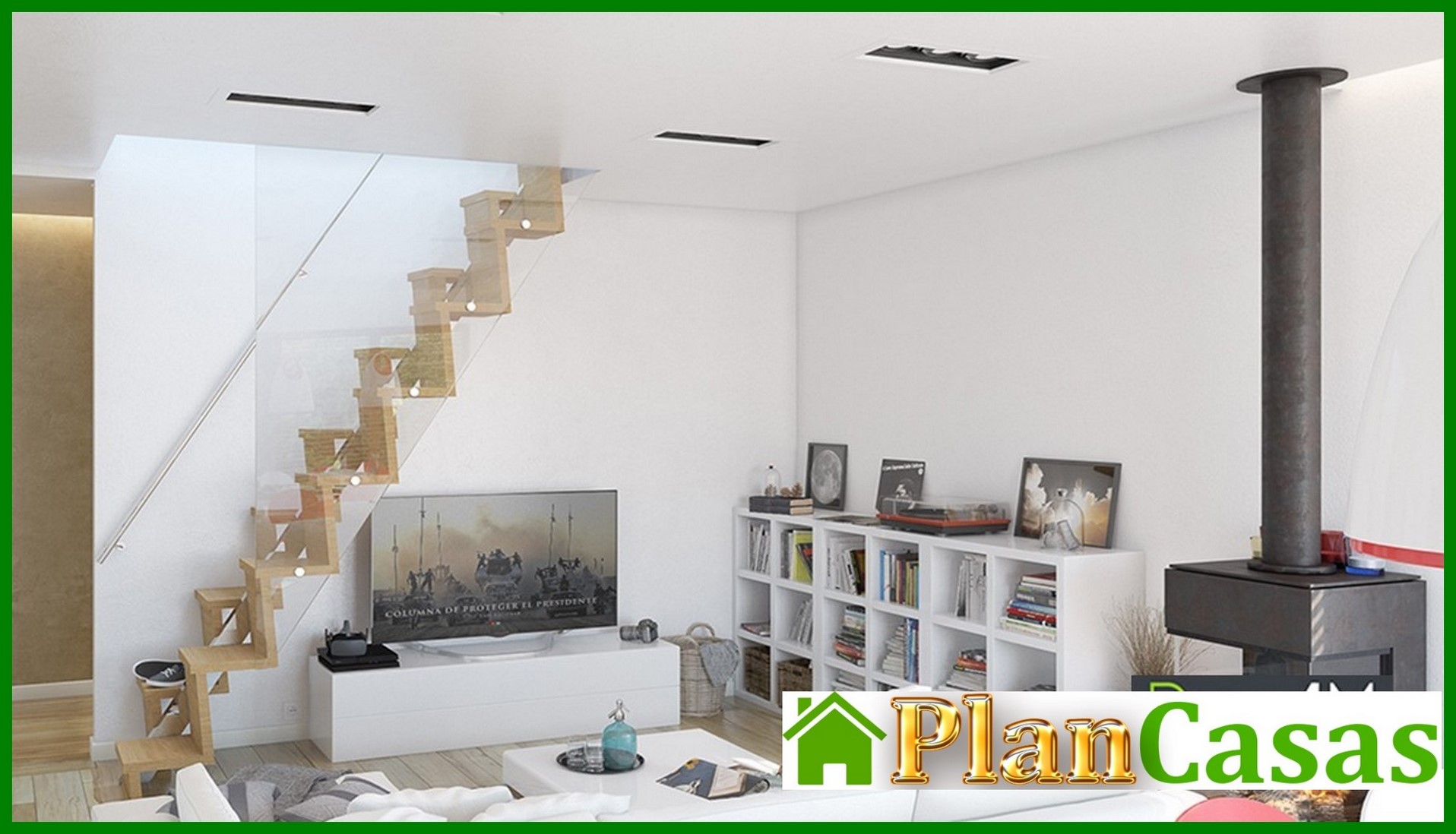 Galería de visualizaciones - Casa moderna con ático y garaje