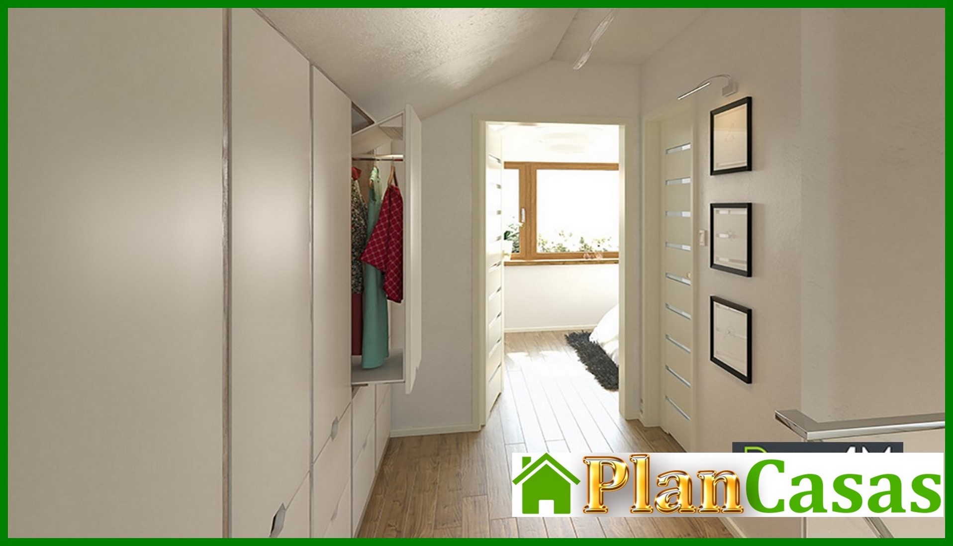 Galería de visualizaciones - Casa moderna con ático y garaje