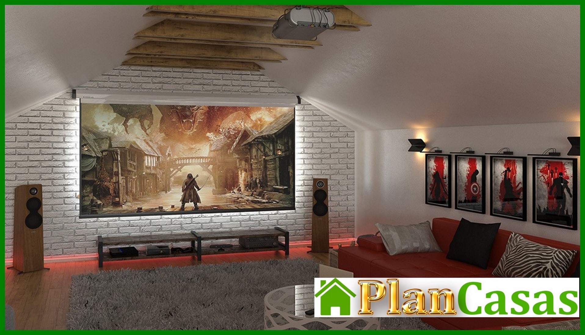 Galería de visualizaciones - Casa moderna con ático y garaje