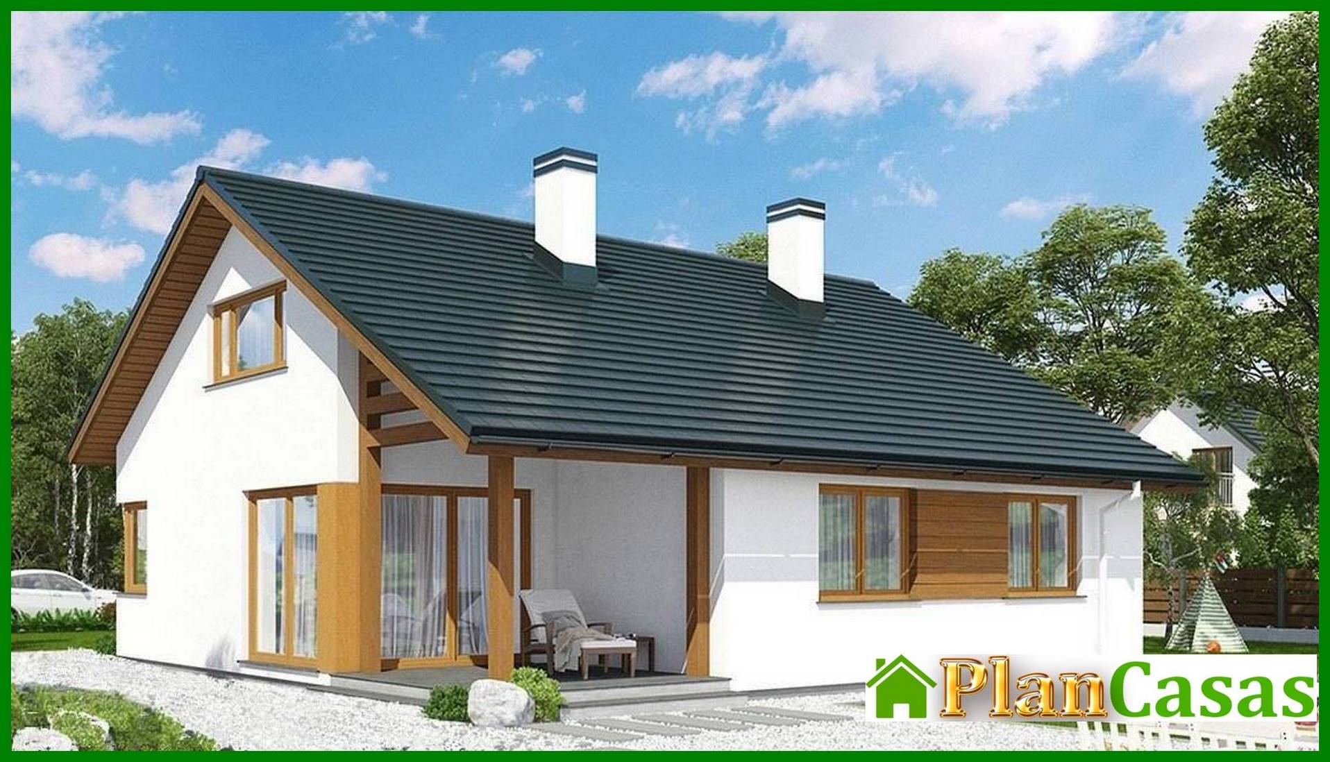 Casa moderna con ático y garaje