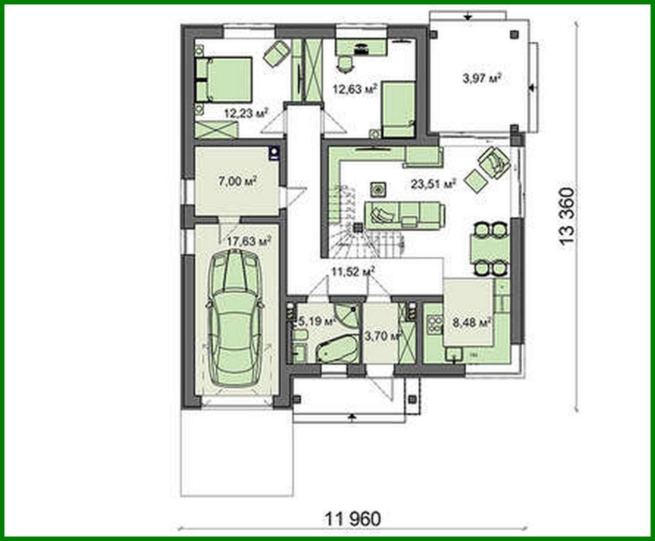 Galería de visualizaciones - Casa moderna con ático y garaje