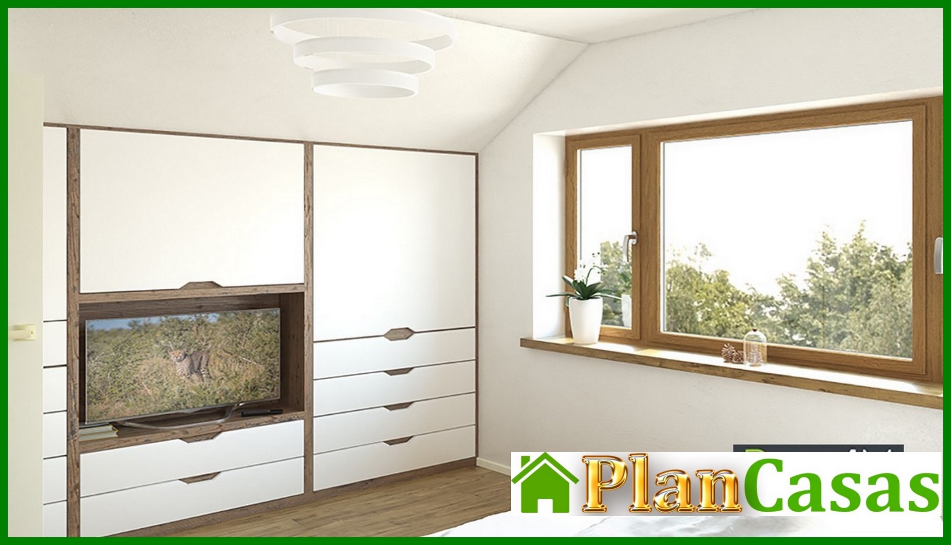 Galería de visualizaciones - Casa moderna con ático y garaje