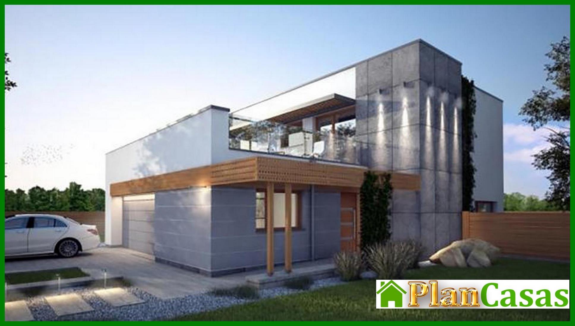 The project of a magnificent house with a luxury garage and balcony