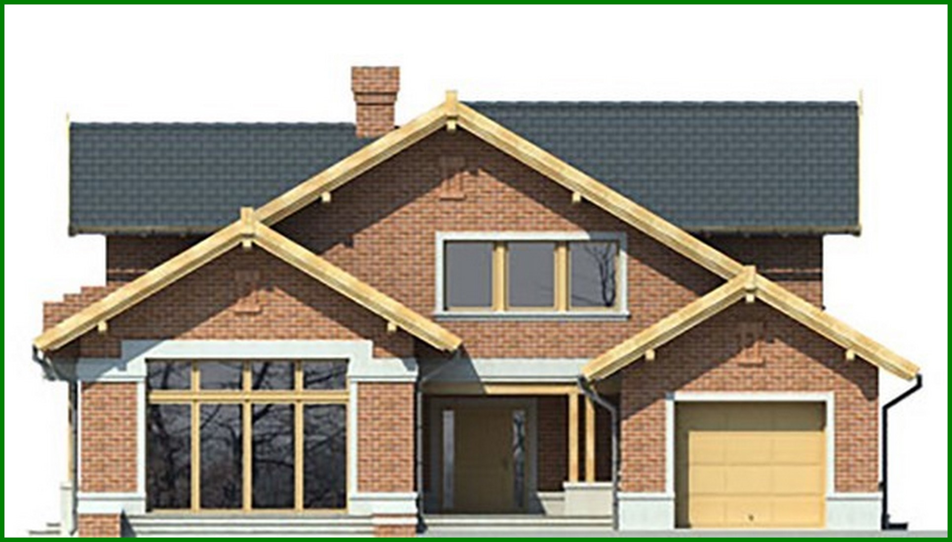 Visualization gallery - Two-story cottage with a living room and a garage