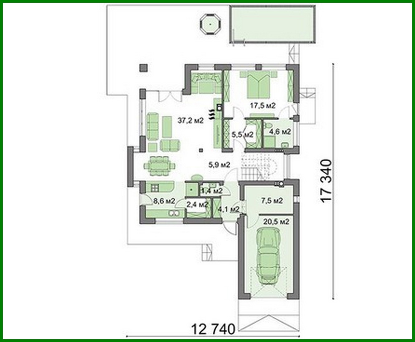 Galería de visualizaciones - Una casa elegante decorada con ladrillo y madera