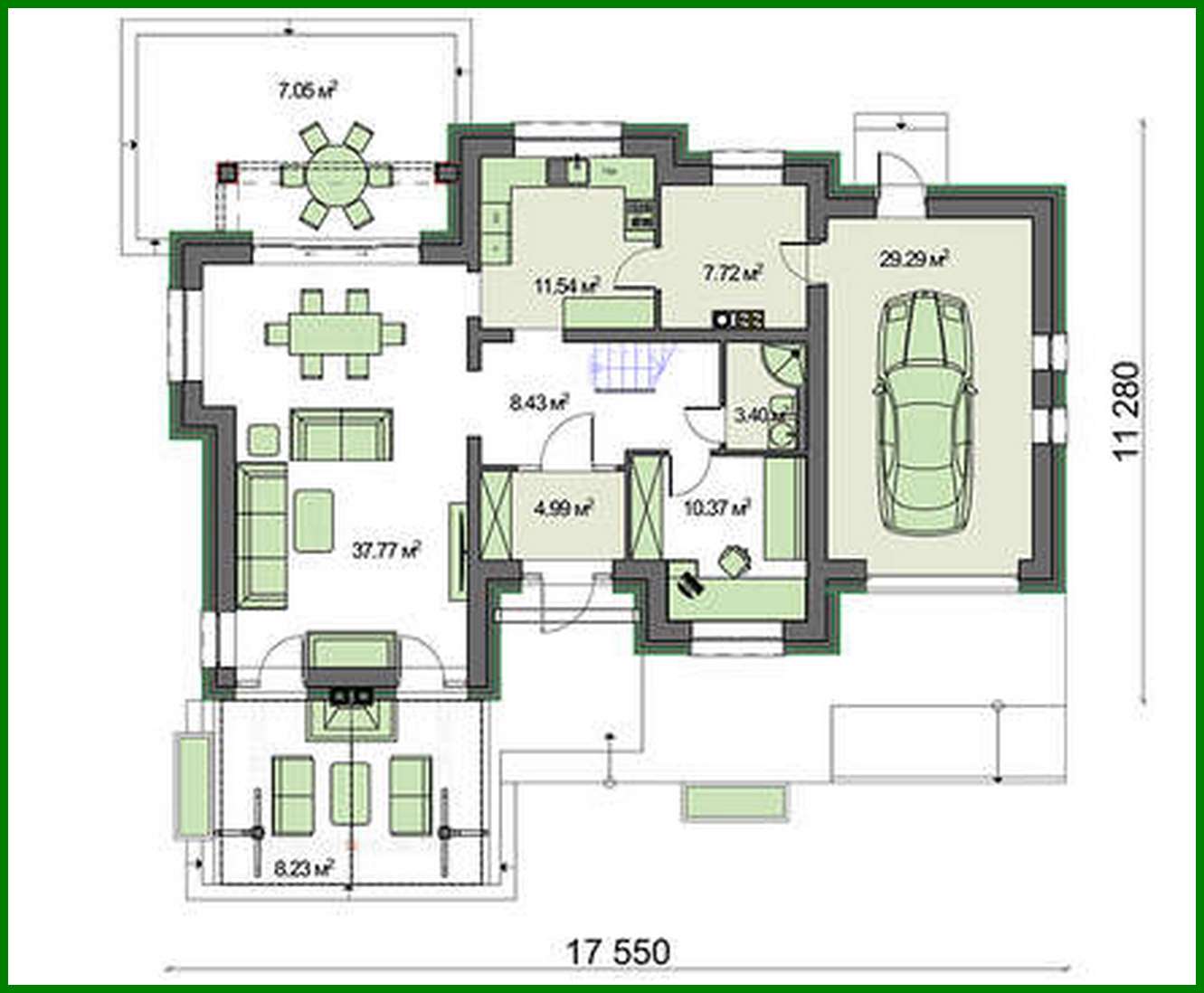 Visualization gallery - The original house with spacious personal rooms