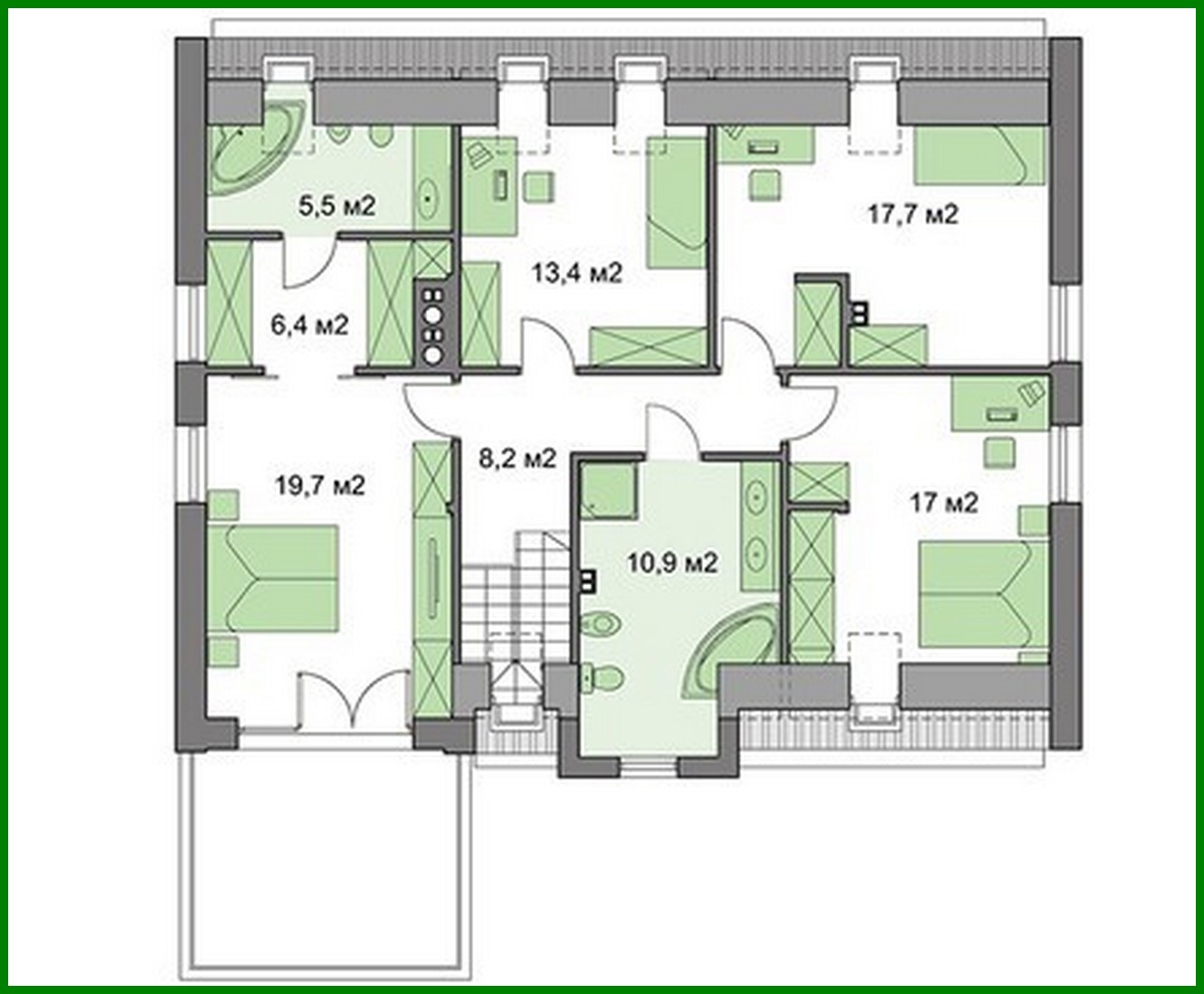 Visualization gallery - A solid five-bedroom country house project