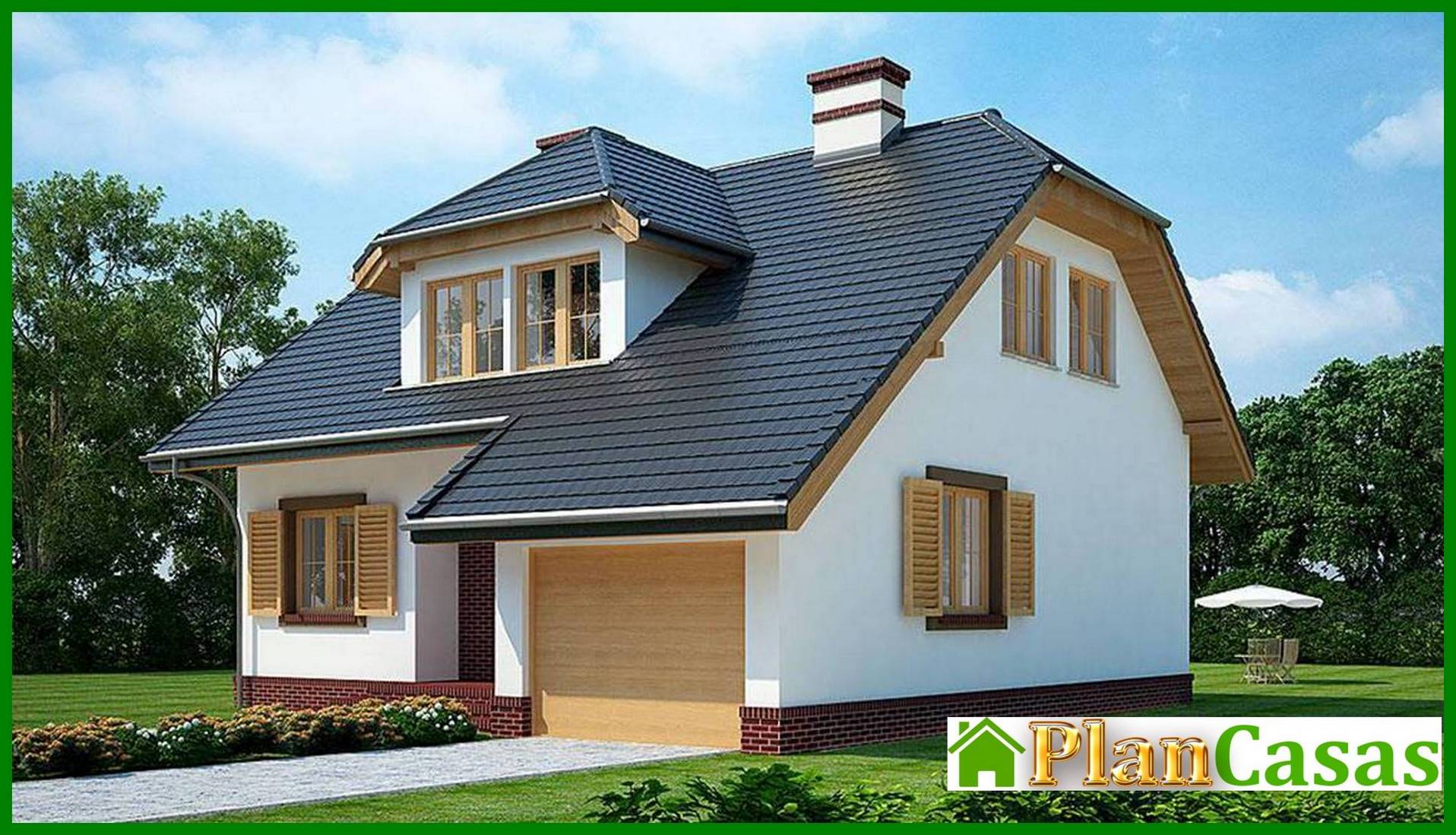 Visualization gallery - Classic two-story house with a garage