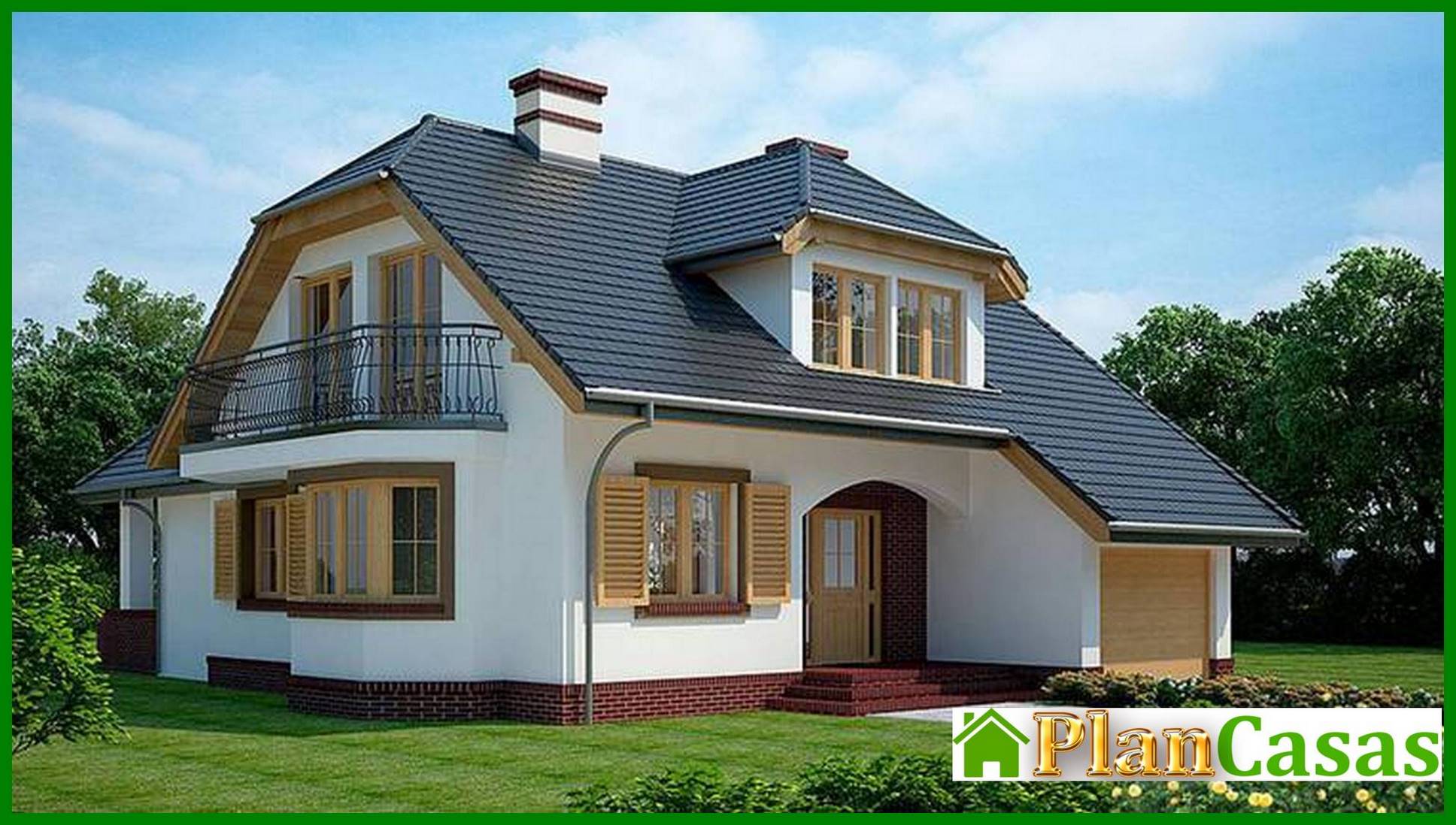 Classic two-story house with a garage