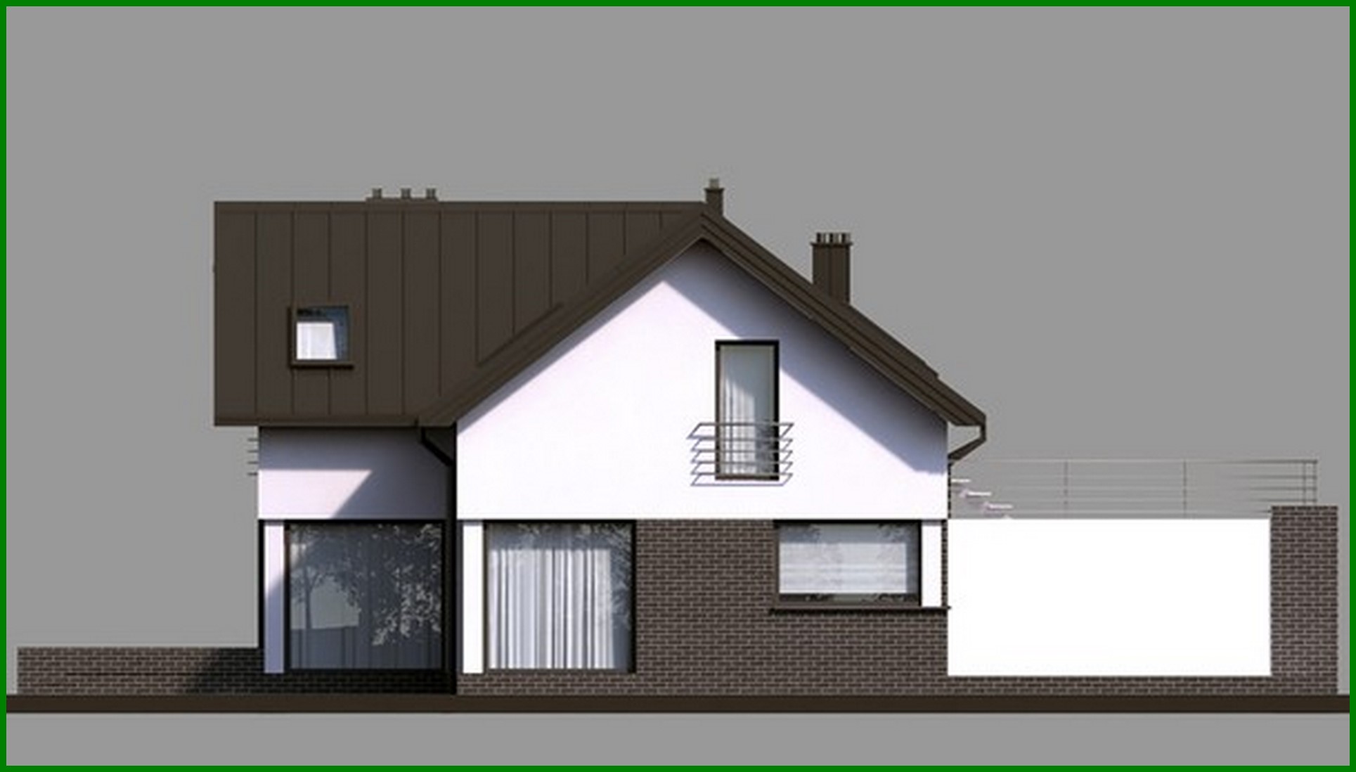 Visualization gallery - Elegant house with open terraces and balconies