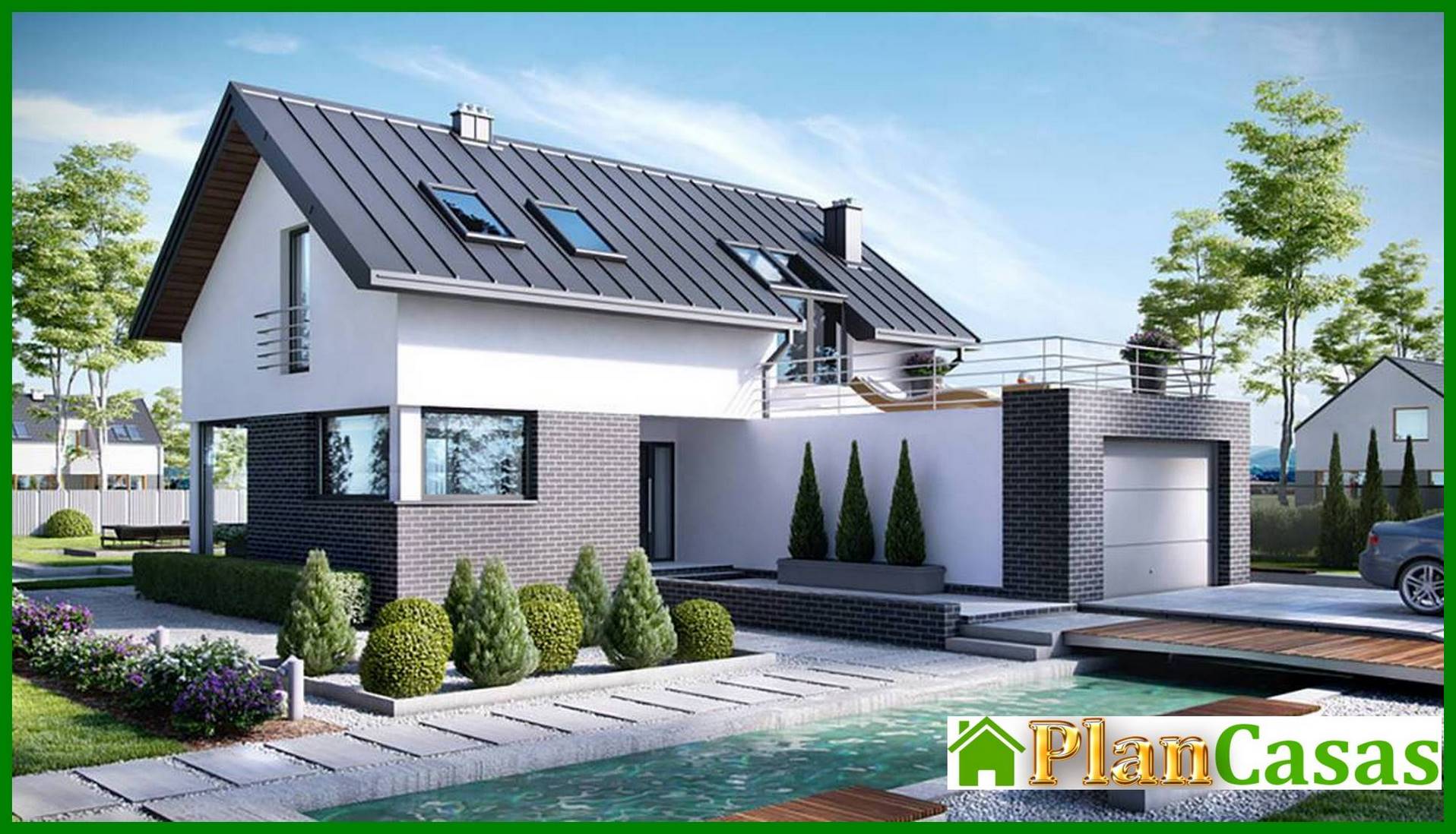 Elegant house with open terraces and balconies