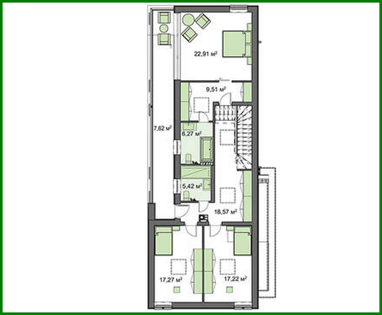 Visualization gallery - Chic two-story narrow house