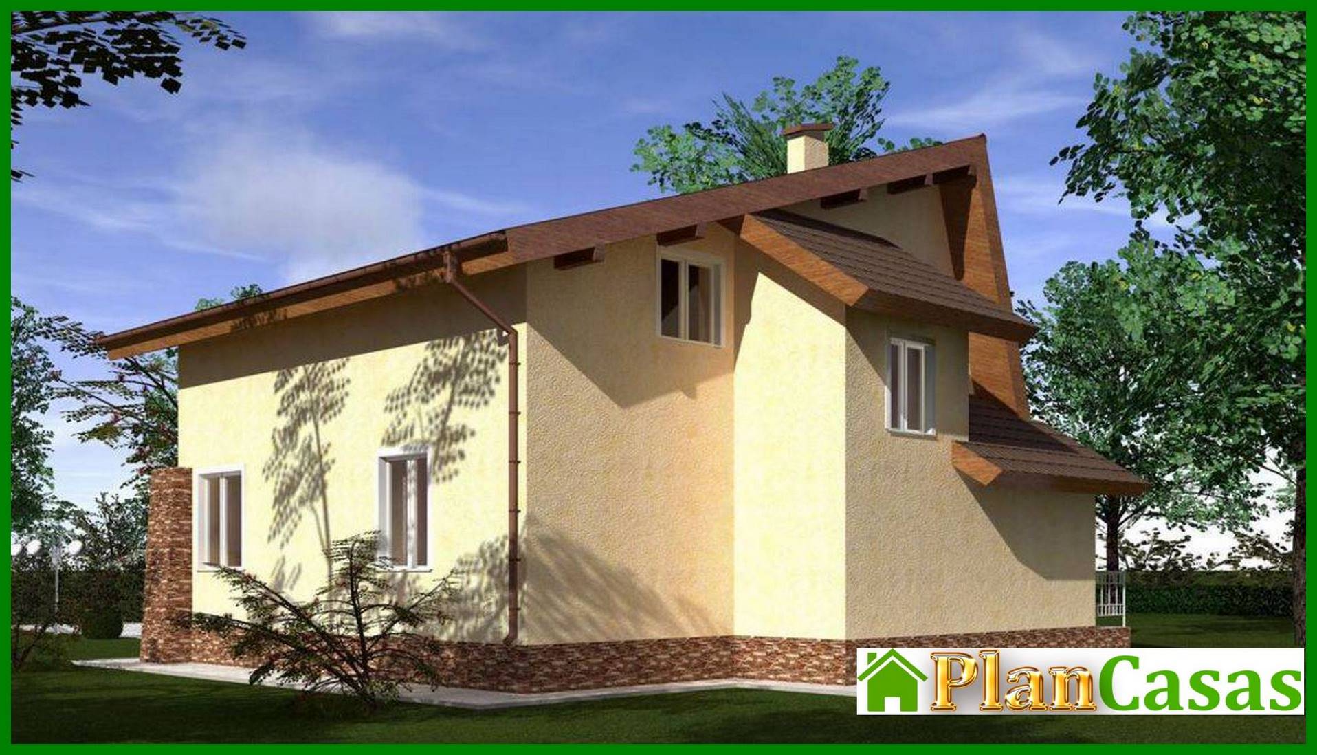 Galería de visualizaciones - Proyecto de casa con ático de forma inusual