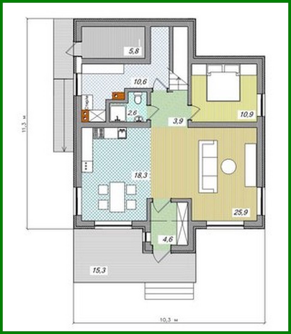 Galería de visualizaciones - Proyecto de casa con ático de forma inusual
