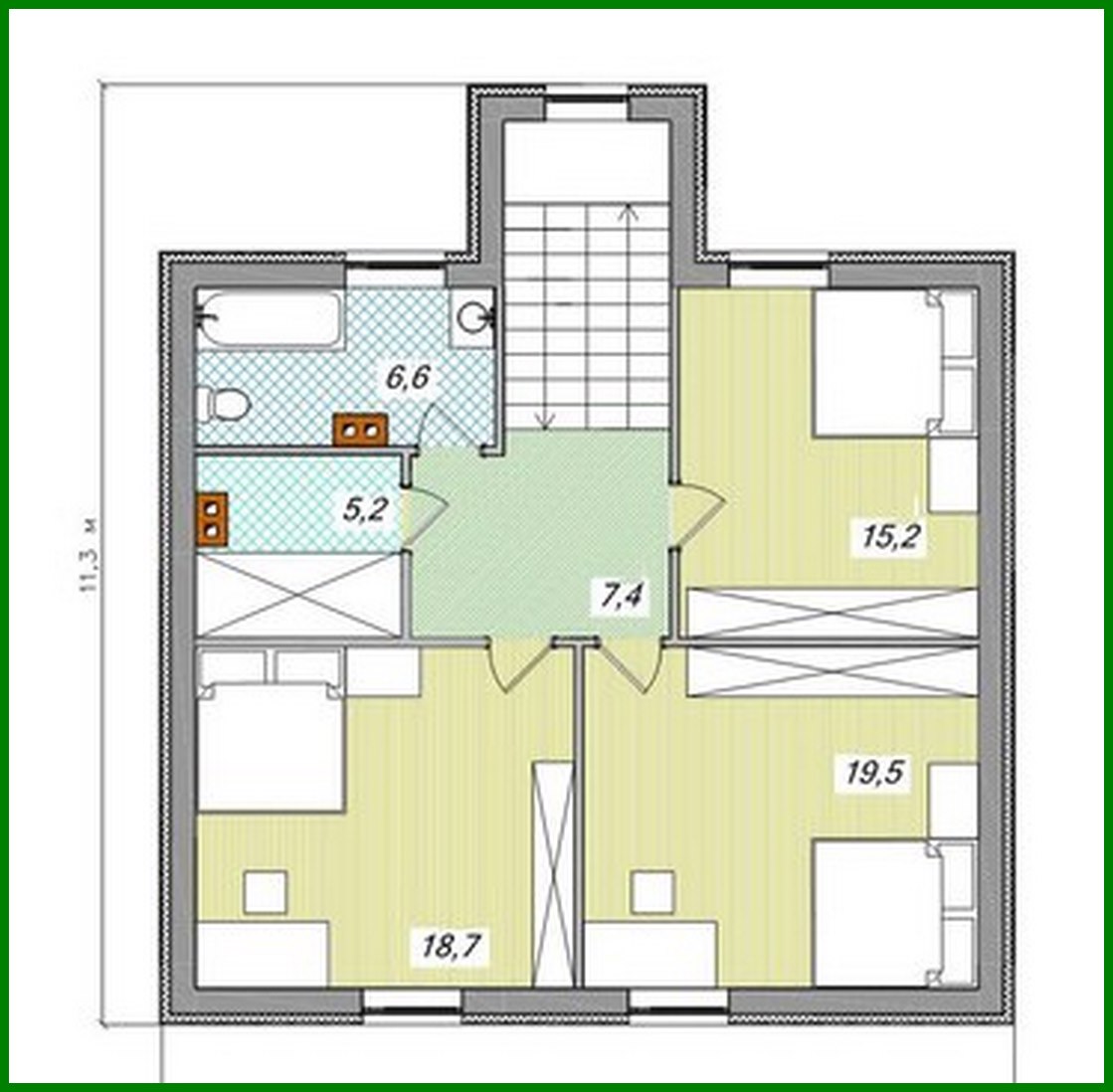 Galería de visualizaciones - Proyecto de casa con ático de forma inusual