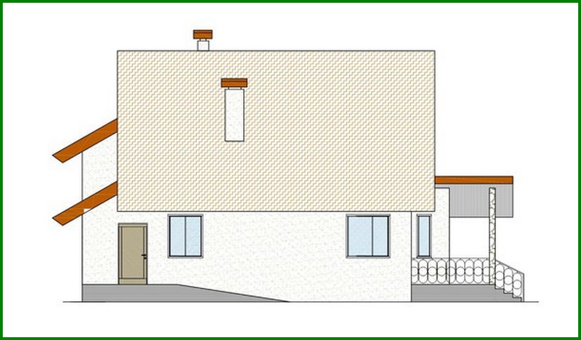 Galería de visualizaciones - Proyecto de casa con ático de forma inusual