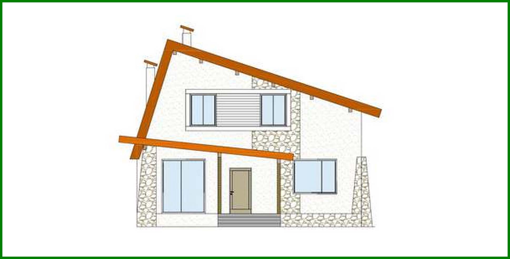 Galería de visualizaciones - Proyecto de casa con ático de forma inusual