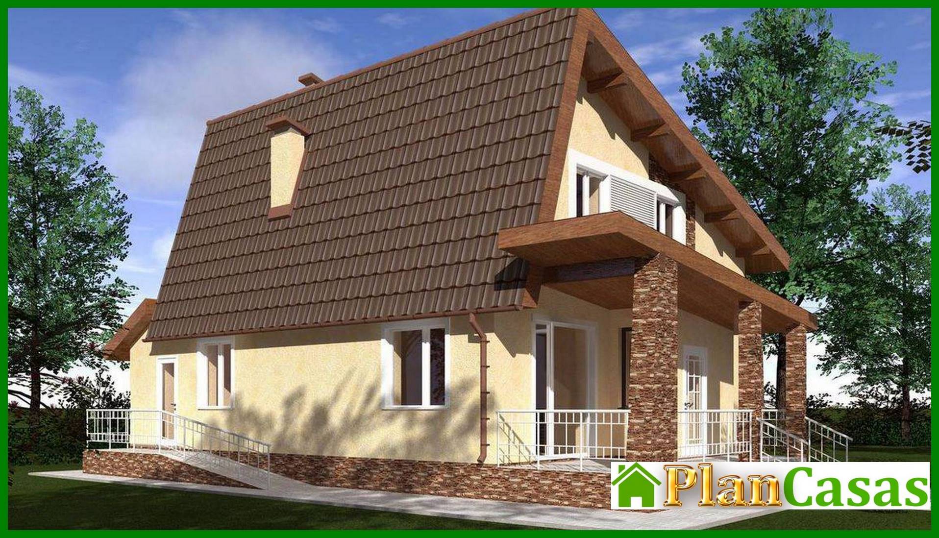 Galería de visualizaciones - Proyecto de casa con ático de forma inusual