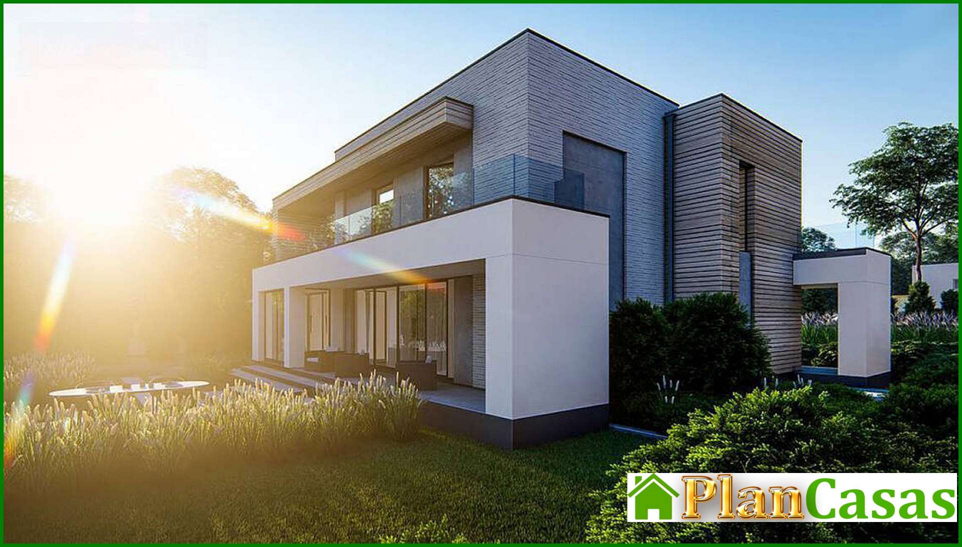 Galería de visualizaciones - Proyecto de una casa moderna de diseño original en estilo minimalista, con un área total de 224 m²