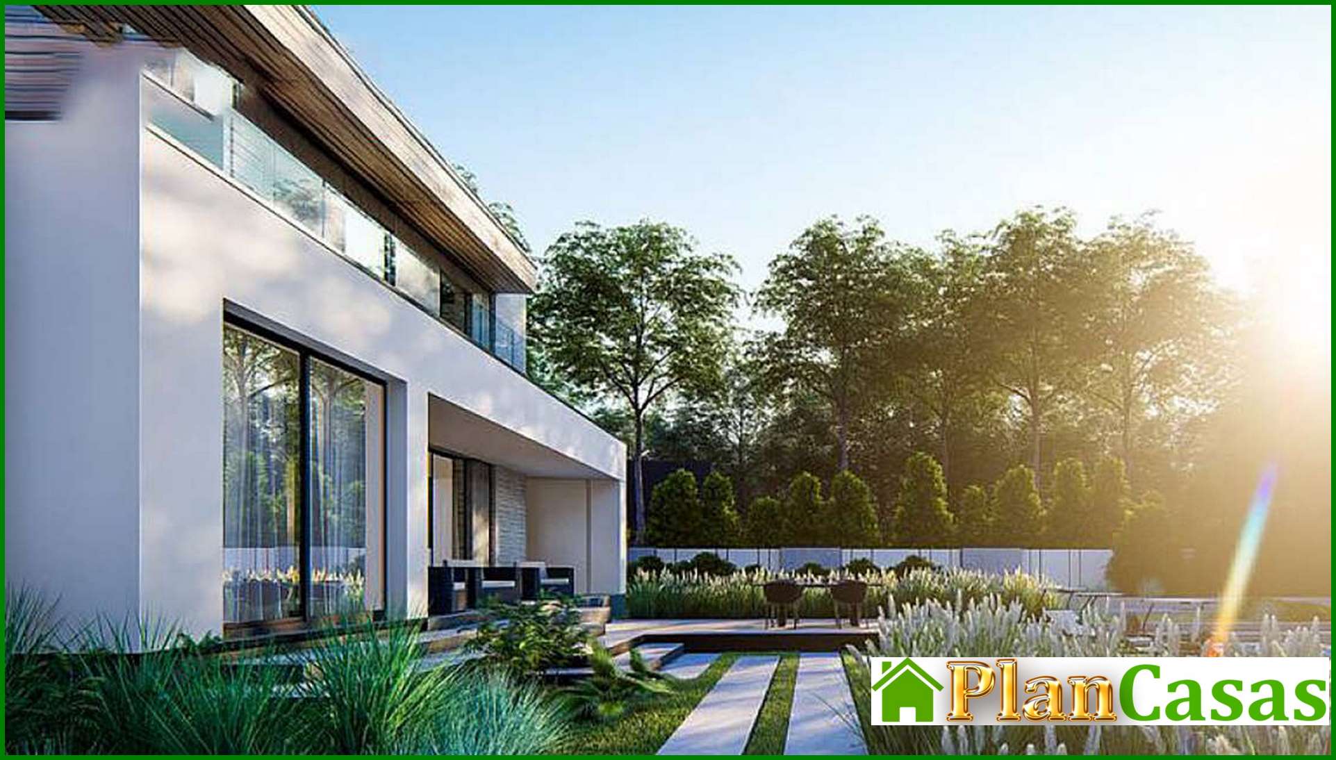 Galería de visualizaciones - Proyecto de una casa moderna de diseño original en estilo minimalista, con un área total de 224 m²