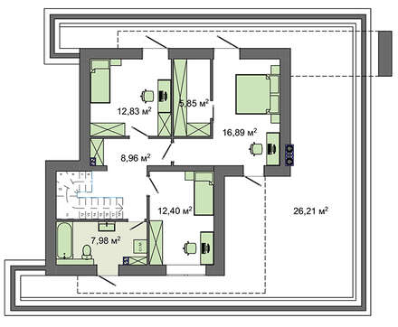 Galería de visualizaciones - Proyecto de una casa moderna de diseño original en estilo minimalista, con un área total de 224 m²
