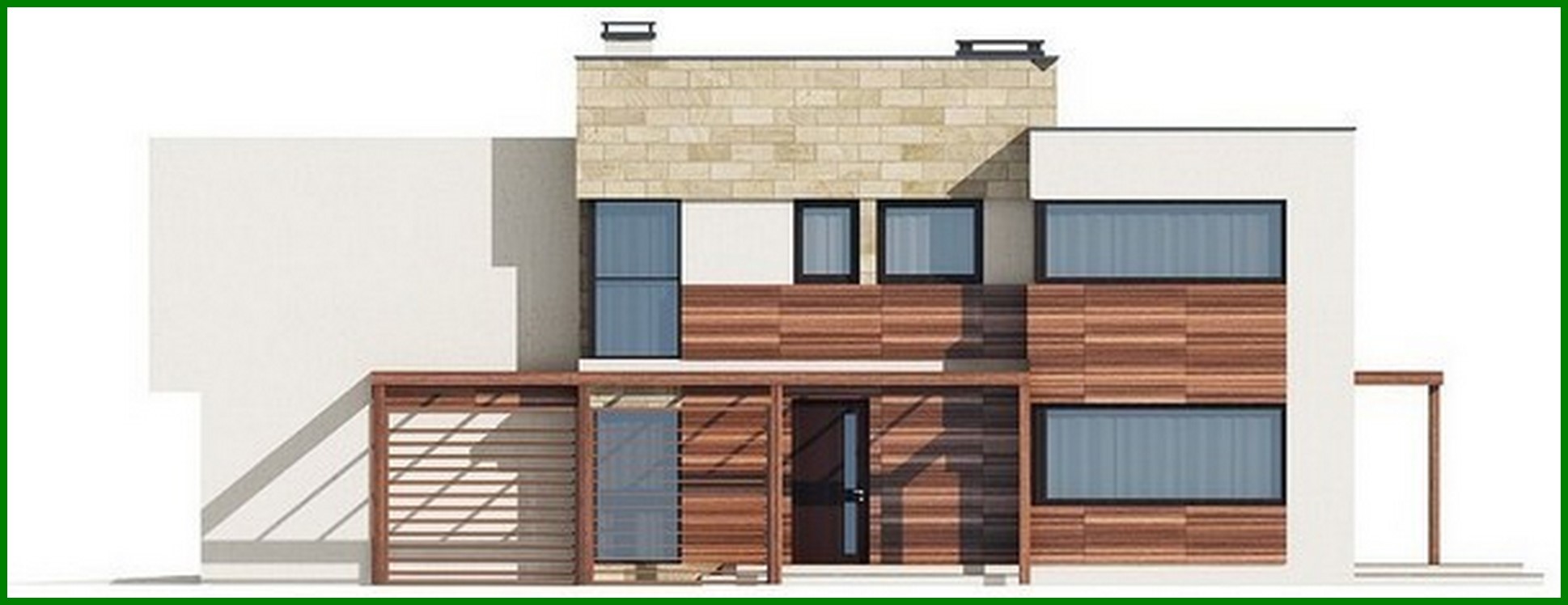 Visualization gallery - The project of a two-story mansion, made in a modern style