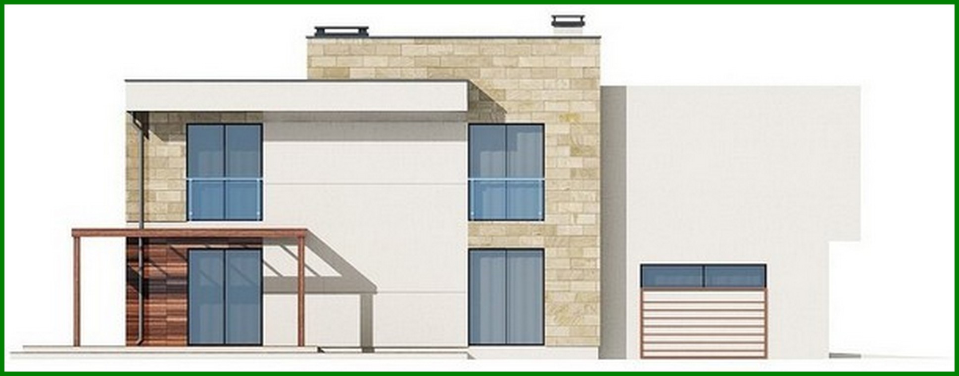 Visualization gallery - The project of a two-story mansion, made in a modern style