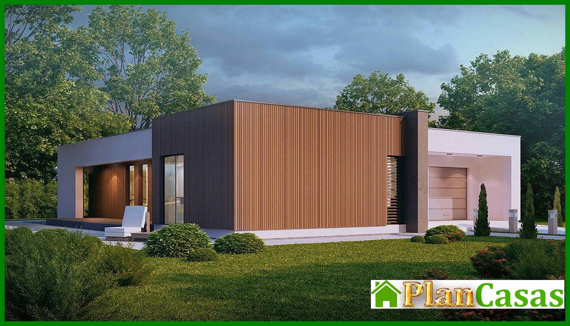 Galería de visualizaciones - Proyecto de una casa moderna de una planta con un interior a la moda