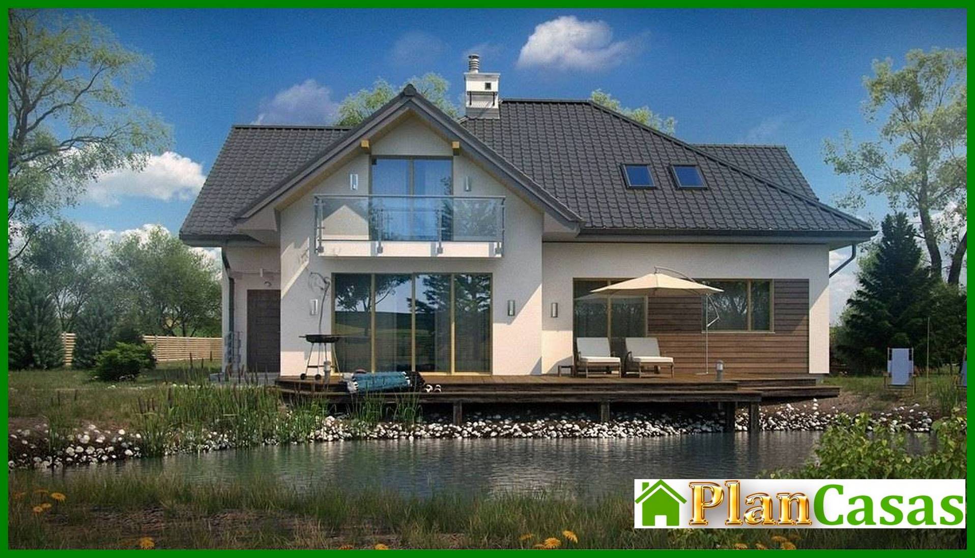 Galería de visualizaciones - Proyecto de una casa espaciosa con garaje para dos coches